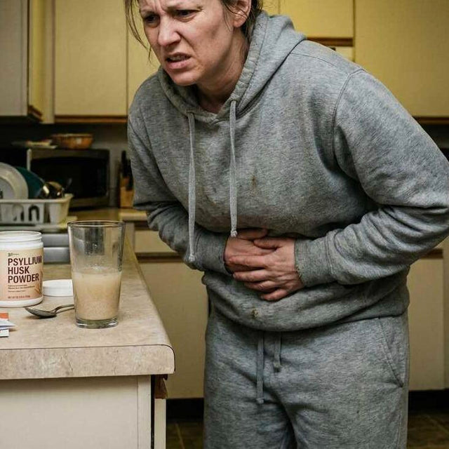 Woman with stomach discomfort