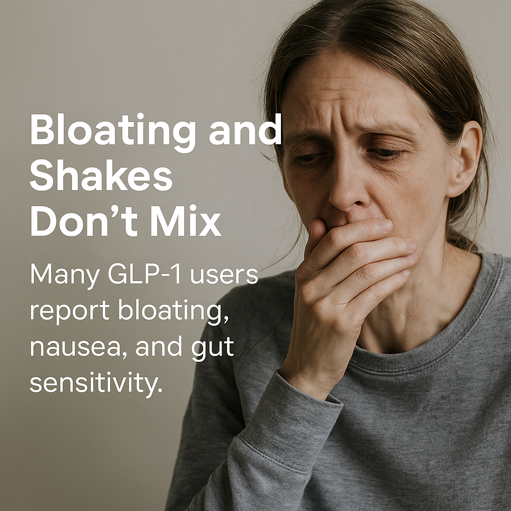Person experiencing nausea and sensitivity around a heavy shake
