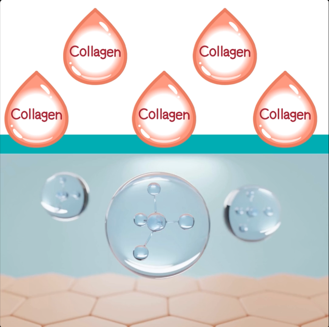 Illustration of collagen in liquid