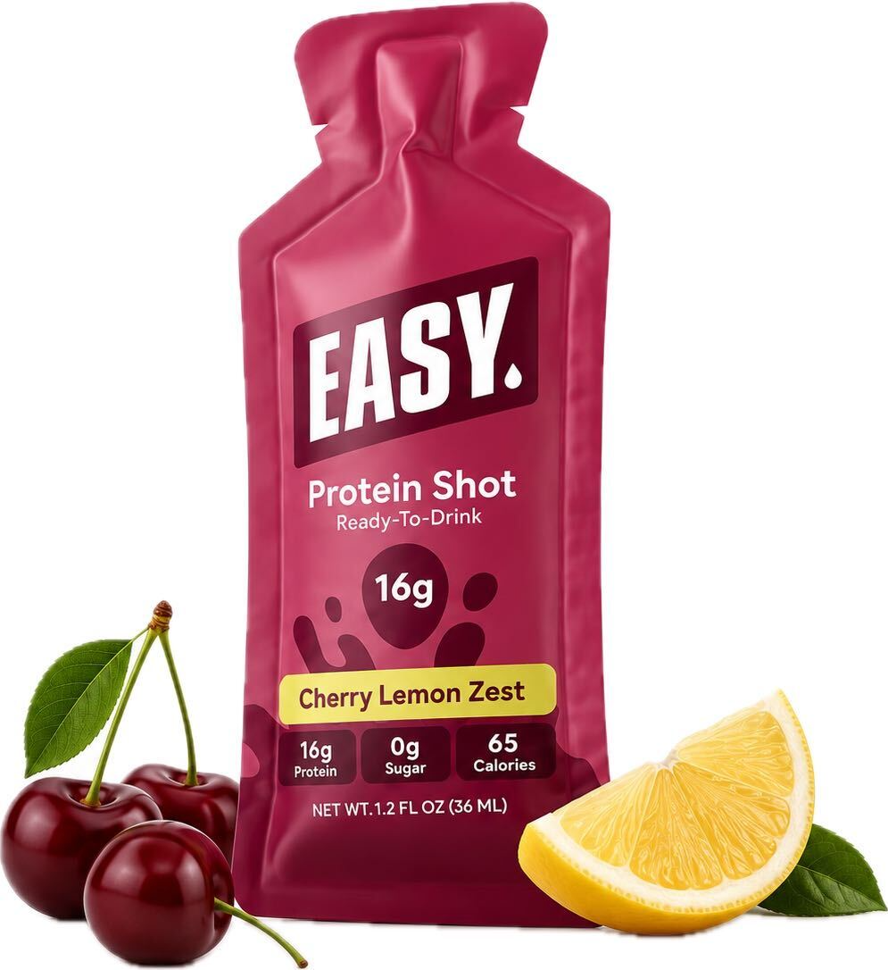 Soft-focus preview of the planned Cherry Lemon Zest Easy Protein® pouch